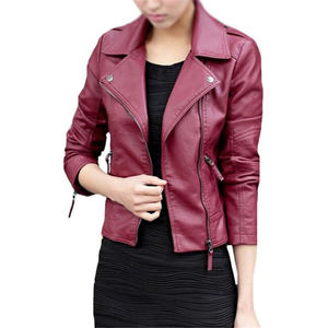 Chaqueta de Motociclista de Cuero Vacuno Bordada para Mujer, Reversible, Suave, Negra, a la Moda, en Colores Brillantes, Chaquetas para Motociclistas - Product Image 1