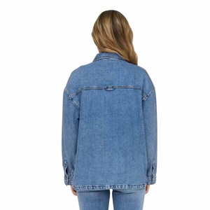 Blusas y Camisas de Manga Ancha de Mezclilla Transpirable Tejida Casual de Verano 2026 para Mujer - Product Image 4