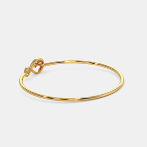<b>Infinity</b> Knot Diamond Gold Bangle - Product Image 4