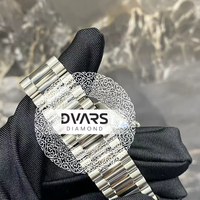 Montre-bracelet mécanique automatique de luxe Vanguard en alliage, avec verre serti de diamants Moissanite couleur D VVS1, aiguilles, 48 mm, étanche 3 ATM, bracelet 20 mm