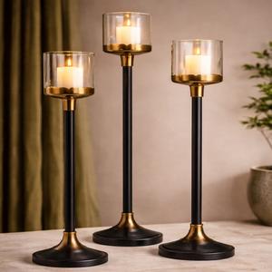 Candélabre en métal doré royal – Support de table décoratif pour événements et hôtels, idéal pour la décoration du Ramadan et de l'Aïd - Product Image 2