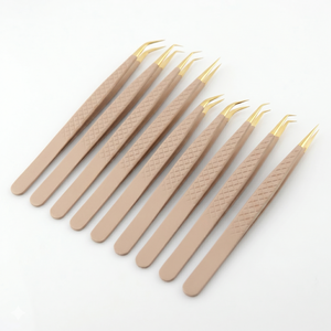 ชุดแหนบปลายขนตาสีทองปลายเปลือยพร้อมปลายเรียบสำหรับการต่อขนตา - Product Image 4
