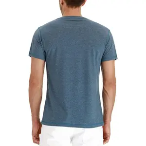 T-shirts unis pour hommes de haute qualité en gros – Blancs, personnalisables, 100 % coton toile 200g, coupe classique, été - Product Image 4