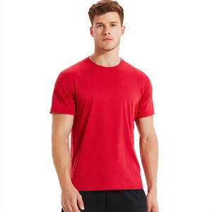 เสื้อยืดออกกำลังกายผู้ชายทรงสลิมฟิต 100% โพลีเอสเตอร์ ระบายอากาศ แห้งเร็ว คอกลม แขนสั้น สำหรับเล่นโยคะและออกกำลังกาย - Product Image 6