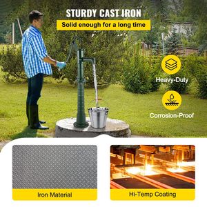 Pompa ad acqua manuale da 15,7 x 9,4 x 51,6 pollici con supporto, facile installazione, fori preimpostati da 1/2 pollice, supporto per pompa a brocca da 26 pollici - Product Image 5