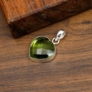 Pendentif en améthyste verte, argent sterling 925, fait main, dernier design, bijoux en améthyste naturelle, à porter pour les fêtes, cadeau - Product Image 3