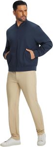 Mens Bomber Jacket Lightweight Casual Golf Windbreaker Spring Fall Full Zip Up <b>Coat</b> Jackets for Men - Product Image 2