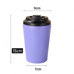 Tasses à café en acier inoxydable de 12 oz, gobelet isotherme à double paroi avec paille pour voyage - Product Image 5