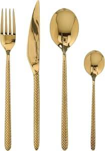 Juego de Cucharas de Acero Inoxidable Dorado Brillante con Forma de Flor y Mango Largo, Cucharas para Postre y Café para Bodas - Product Image 4