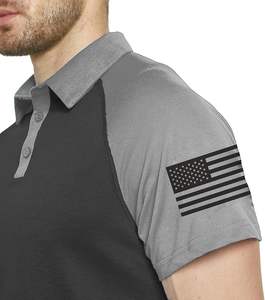 เสื้อโปโลชาย แขนสั้น แห้งเร็ว พิมพ์ลายธงชาติอเมริกัน ลายกราฟิก แยกสี เสื้อกอล์ฟสำหรับเล่นกีฬา - Product Image 2