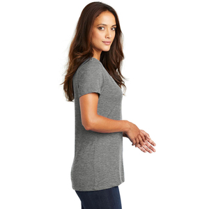 Camiseta Gris con Cuello en V para Mujer, Premium, Básica, Extra Suave, Ligera, Informal, Transpirable, Ecológica, Varios Tamaños - Product Image 3