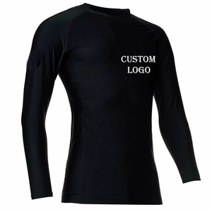 Rashguards noirs sur mesure, rashguards asiatiques grande taille, rashguard une pièce pour femmes et hommes - Product Image 1