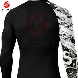 Custom Men's Compression Long Sleeve rash guard Moisture Wicking <b>Athletic</b> Gym Workout Running Base Layer Sportswear - Product Image 2