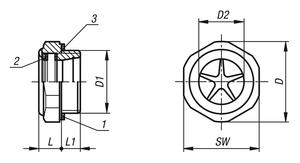 กระจกมองระดับน้ำมัน K0246 พร้อม NAT เลนส์แก้วพร้อมแผ่นสะท้อนแสง, D1=G1, D=42,5, อะลูมิเนียม - Product Image 4