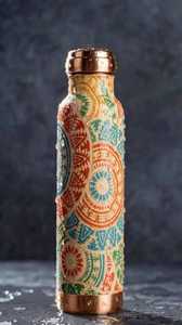 Handcraft Floral <b>Printed</b> Stainless Steel Insulated Water Bottle Reusable Travel Drinking Bottle For Home And <b>Office</b> - Product Image 1