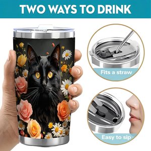 20oz Stainless Steel Tumbler <b>Double</b> <b>Wall</b> Insulated Leakproof Lid Portable Outdoor Camping Travel <b>Mug</b> - Product Image 5