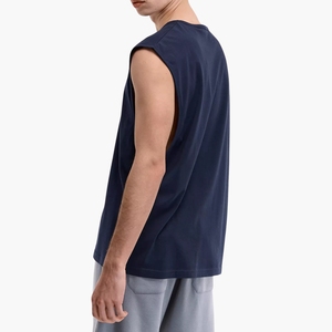 Camiseta sin mangas acanalada de alta calidad para hombre, personalizada al por mayor, para correr, gimnasio y fitness, con ajuste muscular. - Product Image 4