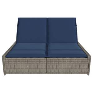 Tumbona Doble de Ratán Sintético Gris para Patio - Product Image 3