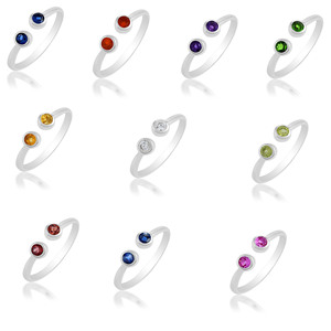 100% Pure 925 <b>Sterling</b> <b>Silver</b> Cuff <b>Ring</b> Natural Sapphire Amethyst Chrome CZ Citrine Gemstone <b>Adjustable</b> <b>Ring</b> Jewelry For Wedding - Product Image 1
