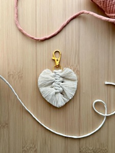 Leaf Shape Macrame <b>Key</b> Chain Handmade Boho Style For Travel <b>Accessory</b> For Easy <b>Key</b> Identification Handcrafted From India - Product Image 4