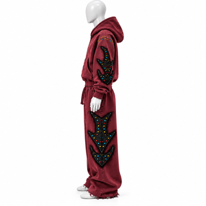 Survêtement unisexe en molleton d'hiver léger, respirant et à séchage rapide, 100% coton, avec broderie personnalisée effet vieilli, en vente - Product Image 3