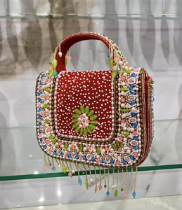 Pochettes pour femmes en cuir véritable, motif géométrique, bouton, légères, faciles à porter, mode, imperméables, pour soirée et usage quotidien, sac à main brodé - Product Image 6
