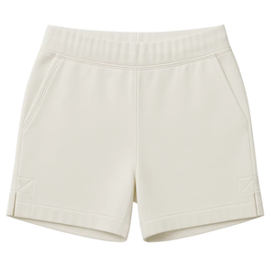 Shorts en coton éponge de qualité supérieure pour femmes, blancs, décontractés, d'été, taille élastique, logo personnalisé, OEM ODM, vente en gros, usine - Product Image 1