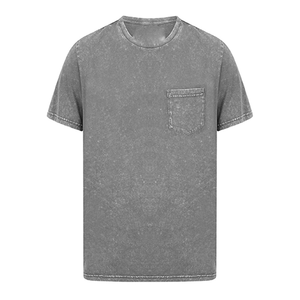 Nouveautés T-shirts Streetwear Homme Délavés à l'Acide 100% Coton Design Personnalisé Respirant Style Urbain Robuste Col Ringer - Product Image 1