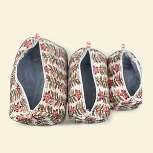 ชุดกระเป๋าเครื่องสำอางพิมพ์ลายบล็อกด้วยมือแบบอาร์ติซาน 3 ชิ้น กันน้ำ ผ้าฝ้ายควิลท์ สำหรับใส่เครื่องสำอางและเครื่องประดับ จากผู้ผลิต - Product Image 4