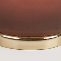 Nouveauté I K IK-FV-1006 Vase de table en laiton moderne, forme irrégulière, embellissement métallique bicolore unique, fait main