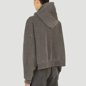 Sweat à capuche oversize personnalisé, effet vieilli et usé, délavé au soleil, imperméable pour l'hiver, 100% coton français épais, délavé à l'acide - Product Image 5