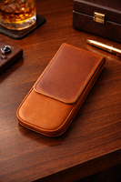 NEW ERA, vente en gros, porte-stylo en cuir véritable personnalisé, boîte cadeau promotionnelle pour entreprise, organisateur de papeterie, logo personnalisé, forme carrée