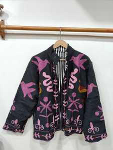 Chaqueta de algodón bordada Suzani del fabricante, ropa exterior étnica colorida, chaqueta étnica de algodón para fiestas, chaqueta bomber Suzani. - Product Image 6