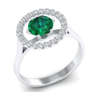 REYES - Anillo de Plata de Ley 925 con Esmeralda y Moissanita de Claridad VVS, Anillos de Compromiso para Mujer, Joyería Fina - Product Image 2
