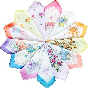 ผ้าเช็ดหน้าผู้หญิงผ้าฝ้ายแท้ 100% หลากสี ขนาด 25x25 ซม. ลายดอกไม้ สำหรับเป็นของขวัญงานแต่งงาน โรงแรม - Product Image 4