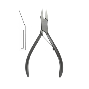 Pince à ongles en acier inoxydable finition satinée de 115 cm, coupe droite, mâchoires plates, compacte, professionnelle, pour podologie - Product Image 1