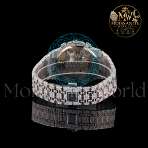 Moissanite World Cartoon Luxury Chronograph <b>Watch</b> 40mm Analog Quartz Movement Stainless Steel 20mm Push Button Hidden <b>Clasp</b> - Product Image 2
