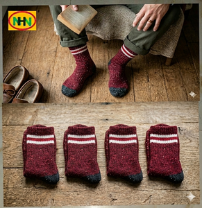 Classic Solid Color Crew Length 100% <b>Wool</b> Mens <b>Socks</b> Designed Autumn Office Formal Business Look Comfortable Daily Use Quick-Dry - Product Image 2