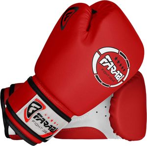 Gants de boxe Muay Thai pour enfants et juniors Farabi Sports avec logo personnalisé, pour l'entraînement au kickboxing et au sparring, en cuir PU - Product Image 2