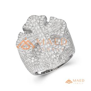 <b>Mens</b> <b>Silver</b> Tone Moissanite Cross <b>Ring</b> Luxury Hip Hop Statement <b>Ring</b> Fashion Jewelry for <b>Men</b> - Product Image 4