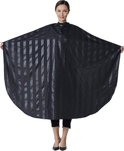 Capa de Peluquería Ecológica Tactus Industries, Poliéster Resistente al Agua, Diseño Unisex con Rayas Negras - Product Image 1