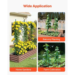 Lot de 50 piquets de jardin en métal recouvert de plastique de 57,28 pouces pour le soutien des plantes avec extrémité pointue et filet de jardinage - Product Image 6