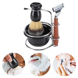 Ensemble de rasage manuel 4 en 1, kit de rasage avec brosse à raser pour hommes, pour la salle de bain, avec design moderne et logo personnalisé - Product Image 4