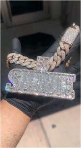 Joyería Hip Hop, Colgante Personalizado con Nombre, Colgante con Letra de Diamante Moissanite VVS - Product Image 4