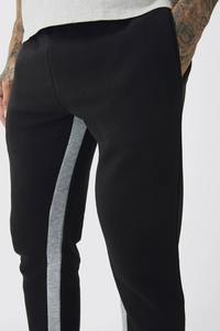 Pantalones Deportivos de Estilo Modesto, Corte Informal y Relajado, con Logotipo Personalizado, Paneles Laterales en Contraste, Cordón Elástico, Felpa de Algodón para Hombre - Product Image 2