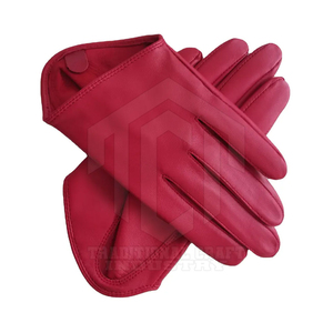 Gants en cuir rouge bordeaux de qualité supérieure pour femmes, élégants, à doigts complets, style PUNK, design tendance, doublure en fausse fourrure, thermiques - Product Image 2