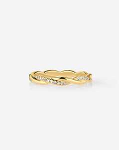 Twisted Half Eternity <b>Stacking</b> Wedding <b>Rings</b> Rope Design Lab Grown Diamonds Pave Set Fine Jewelry Wholesale 14k 18k Solid Gold - Product Image 5