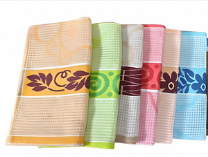 Embroidered Honeycomb Towel Set Waffle Weave Quick Dry Sports Towel Floral Embroidery Home Use - Product Image 5