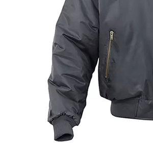 Closure Style Bomber Jacket For Men OEM Custom Logo Jacket For Men Men's Jackets Logo Front Zipper Long Sleeves Elastic Cuffs - Product Image 6