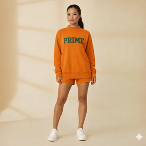 Ensemble court de luxe d'hiver pour femme, col montant, en polaire chaude, deux pièces, confortable, doux, de qualité supérieure, style loungewear pour temps froid - Product Image 1